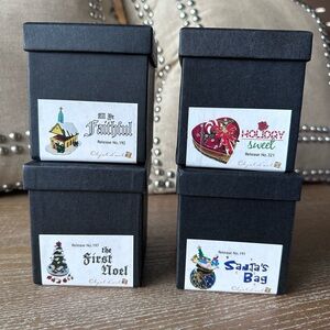 Art Form Object D’Art Trinket Boxes Lot of 4 Holiday Theme NIB Sealed in Tissue